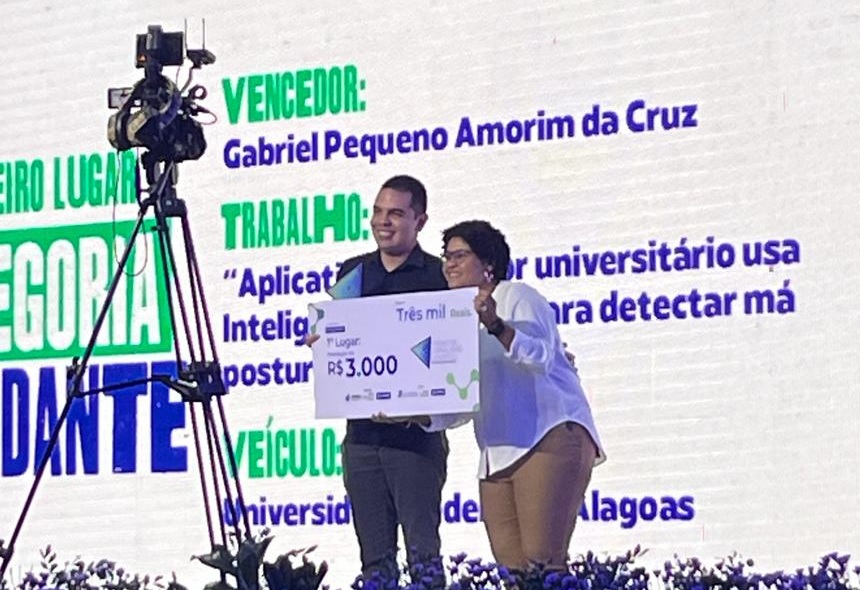 Estagiário do TNH1, Gabriel Amorim venceu na categoria Estudante - Foto: João Victor Souza/TNH1.